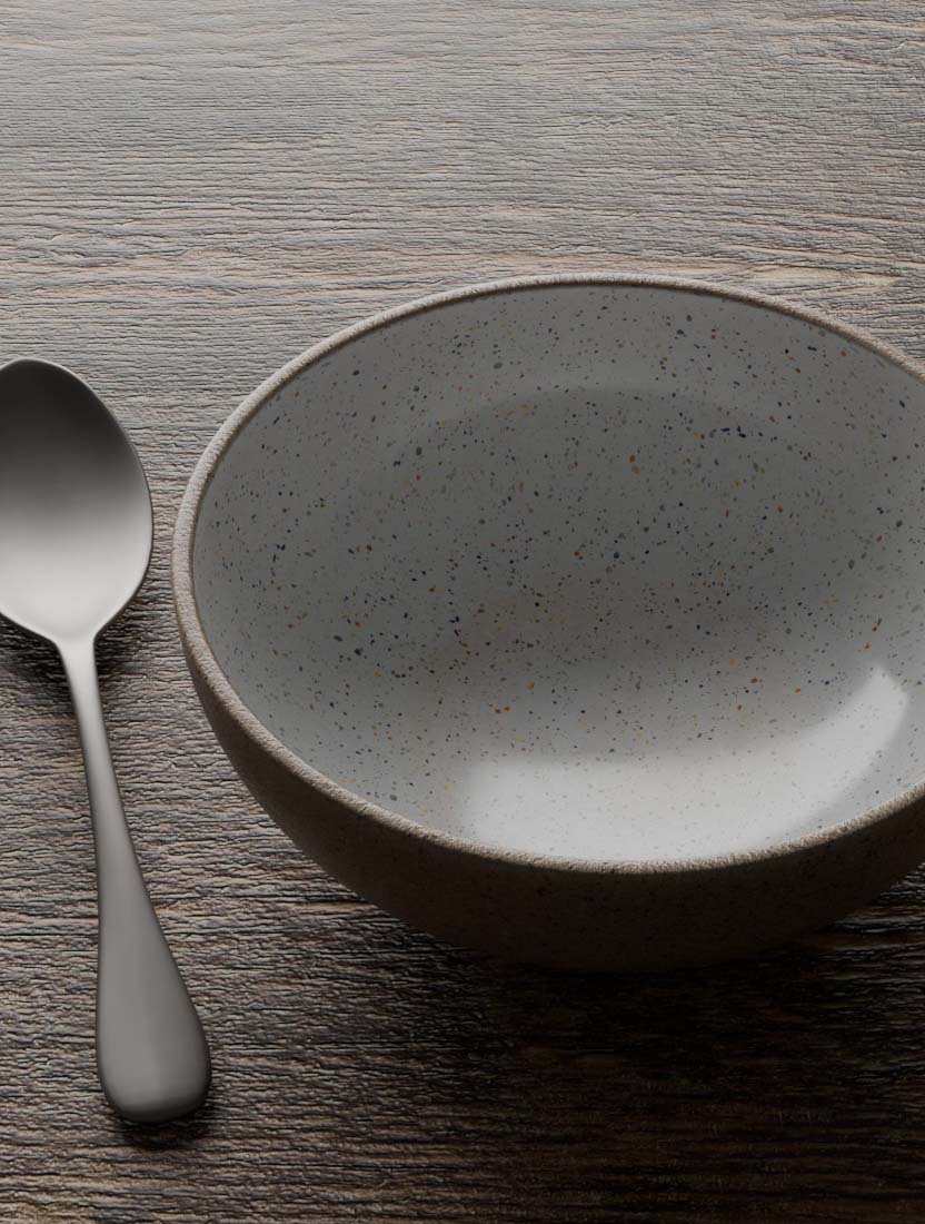 Blender render — first attempt with speckled ceramic and wood grain
