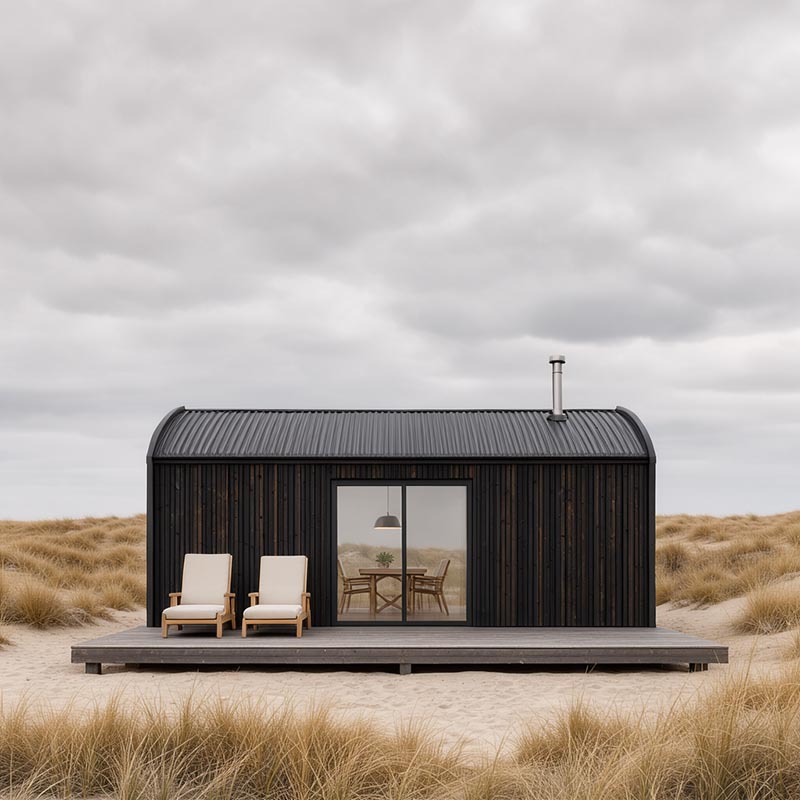 JSON with bounding boxes: composition and roof right, armchairs instead of loungers